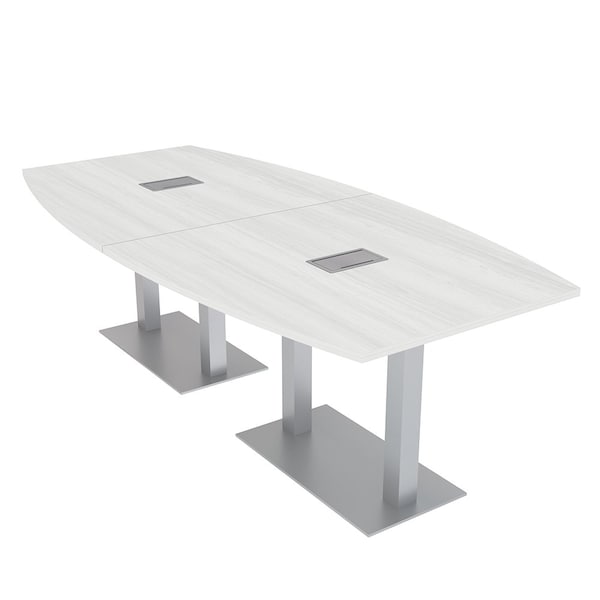 Skutchi Designs 45 in W, 96 in L, 29 in H, Engineered Wood Top, White HAR-BOT-46x93-DOU-ELEC-WHCYPRESS - main